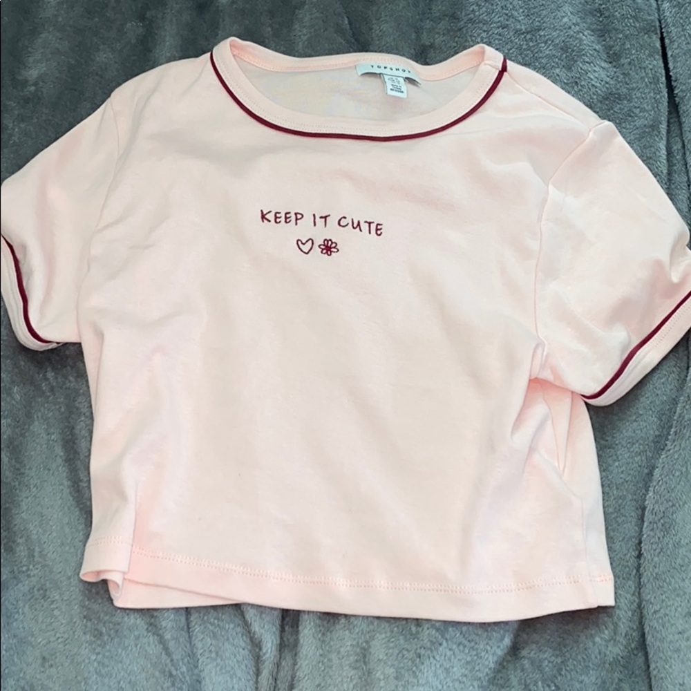 topshop pink crop top